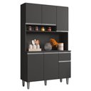 Ver imagem 1 de Kit Cozinha Compacta Márcia 105cm Com 6 Portas e 1 Gaveta Cinza Escuro - Desk Design
