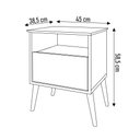 Ver imagem 4 de Mesa de Cabeceira Kit 2 45cm 1 Gaveta Caribe B02 Off White/naturalle - Mpozenato