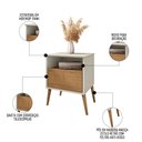 Ver imagem 3 de Mesa de Cabeceira Kit 2 45cm 1 Gaveta Caribe B02 Off White/naturalle - Mpozenato