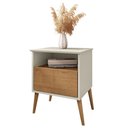Ver imagem 7 de Mesa de Cabeceira Kit 2 45cm 1 Gaveta Caribe B02 Off White/naturalle - Mpozenato