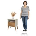Ver imagem 5 de Mesa de Cabeceira Kit 2 45cm 1 Gaveta Caribe B02 Off White/naturalle - Mpozenato