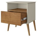 Ver imagem 6 de Mesa de Cabeceira Kit 2 45cm 1 Gaveta Caribe B02 Off White/naturalle - Mpozenato