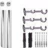 Varão para Cortina 3,5 m Duplo 28mm com 19mm Cromado suportes Resistente - 1
