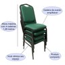 Cadeira para Hotel Auditório Igreja Restaurante Eventos com Reforço Empilhável cor Verde 4 Unidades  - 5