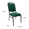 Cadeira para Hotel Auditório Igreja Restaurante Eventos com Reforço Empilhável cor Verde 4 Unidades  - 6
