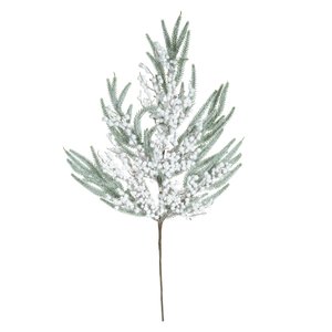 Decoração para Árvore em Folha Nevada e Bolinhas Brancas