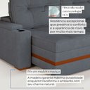 Ver imagem 6 de Sofá Retrátil Reclinável 4 Lugares Mônaco 1,96m Veludo Cinza
