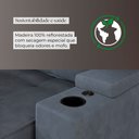 Ver mais imagens de Sofá Retrátil Reclinável 4 Lugares Mônaco 1,96m Veludo Cinza