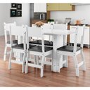 Ver imagem 2 de Conjunto de Mesa e 6 Cadeiras para Sala de Jantar Milano - Branco / Preto - Poliman