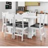 Conjunto de Mesa e 6 Cadeiras para Sala de Jantar Milano - Branco / Preto - Poliman - 2