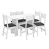 Conjunto de Mesa e 6 Cadeiras para Sala de Jantar Milano - Branco / Preto - Poliman - 1