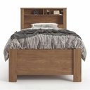 Ver imagem 1 de Cama Solteiro para Colchão 188x88cm com 2 Gavetas e Nichos Zuri Jatobá S01 - Mpozenato