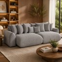 Ver imagem 1 de Sofá Retrátil 3 Lugares Bouclê Armani 2,30 Mts Cinza