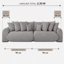 Ver imagem 4 de Sofá Retrátil 3 Lugares Bouclê Armani 2,30 Mts Cinza