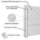 Ver imagem 5 de Cabeceira Estofada Cama Box Casal Alteza 140cm Corano Branco - Desk Design