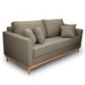 Sofá Namoradeira 2 Lugares Base de Madeira Linho Premium Moderno Minimalista Confortável Ulisses - 5