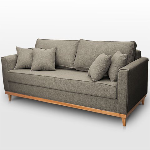 Sofá Namoradeira 2 Lugares Base de Madeira Linho Premium Moderno Minimalista Confortável Ulisses