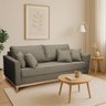 Sofá Namoradeira 2 Lugares Base de Madeira Linho Premium Moderno Minimalista Confortável Ulisses - 2