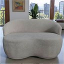 Ver imagem 1 de Namoradeira Decorativa Beatriz Orgânica Bouclé Cinza Claro