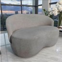 Ver mais imagens de Namoradeira Decorativa Beatriz Orgânica Bouclé Cinza Claro