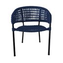 Ver imagem 4 de Kit 2 Cadeiras Sol Corda Náutica Base em Alumínio Preto/azul Marinho