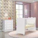 Ver imagem 1 de Kit Berço e Cômoda Infantil 4 Gavetas Brilhar Q01 Branco - ADJ Decor