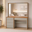 Ver imagem 1 de Camarim Espelho com LED e Tomada MDF Glow -Belaris Móveis:Naturalle/Off White