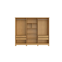 Ver imagem 2 de Guarda Roupa Casal Nina 100% MDF 6 Portas 4 Gavetas Puxador em Madeira - Bianchi Móveis