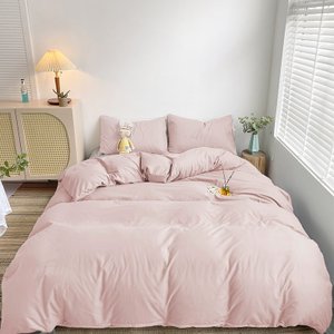 Capa Duvet Percal para Edredom Casal 220x240cm - Rosa C/ Zíper + Fronha FASTLAR Capa Duvet Casal