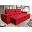 Ver imagem 1 de Sofá Retrátil e Reclinável 2,70m Suede Vancouver Vermelho