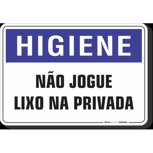 Placa Sinalização Higiene - Não Jogue Lixo Na Privada