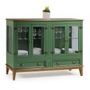 Ver imagem 2 de Mini Cristaleira de Madeira Maciça 4 Portas - Verde