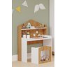 MESA INFANTIL CASINHA C/ BANCO E REGULAGEM DE ALTURA 100% MDF BRANCO/NATURE - 1
