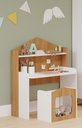 Ver imagem 1 de MESA INFANTIL CASINHA C/ BANCO E REGULAGEM DE ALTURA 100% MDF BRANCO/NATURE