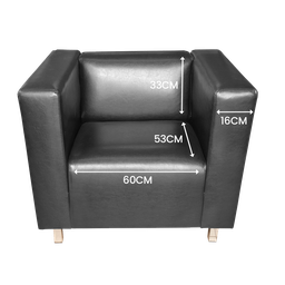 Poltrona de Sala Decorativa Lincoln Corino Preto - 7