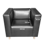 Poltrona de Sala Decorativa Lincoln Corino Preto - 7