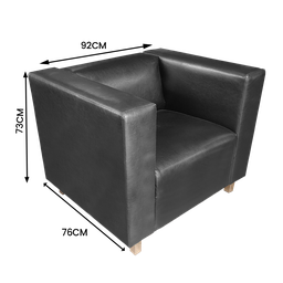 Poltrona de Sala Decorativa Lincoln Corino Preto - 6