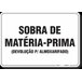 PLACA ORGANIZAÇÃO SOBRA DE MATÉRIA PRIMA DEVOLUÇÃO PARA ALMOXARIFADO - 1