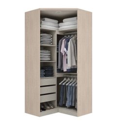 Guarda-Roupa Canto Modulado com Espelho 2 Portas Diamante Henn - 3 Guarda-Roupa Canto Modulado com Espelho 2 Portas Diamante Henn - 3