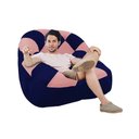Ver imagem 2 de Poltrona Paloma Escritório Sala Pé Plástico Suede Azul Marinho e Suede Rose - Dominic Decor