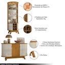 Ver imagem 3 de Conjunto Buffet com Cristaleira Robert/deker Iluminação Led Gavetas Mdp Cinamomo/offwhite G97 - Gran
