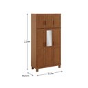Ver imagem 3 de Guarda-Roupa 6 Portas com Espelho Madeira Maciça Linha Cobre Marrom/Castanho