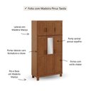 Ver imagem 5 de Guarda-Roupa 6 Portas com Espelho Madeira Maciça Linha Cobre Marrom/Castanho