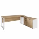 Ver imagem 3 de Mesa Dinâmica 1,70m C/ Armário e Cx de Tomadas Pés Metal F5