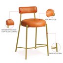 Ver imagem 3 de Banqueta Cozinha Média com Encosto Industrial Dourado Londres PU Whisky D03 - D'Rossi