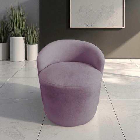Poltrona Decorativa Yara Orgânica Veludo Rosê