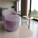 Ver imagem 7 de Poltrona Decorativa Yara Orgânica Veludo Rosê