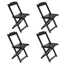 Ver imagem 4 de Conjunto De Mesa Com 4 Cadeiras De Madeira Dobravel 70X70 Tabaco - Marrom