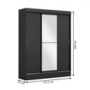 Ver imagem 5 de Guarda-roupa Solteiro San Marino 3 Portas 2 Gavetas com Espelho Flex Preto/off White - Maxel