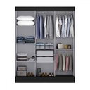 Ver imagem 4 de Guarda-roupa Solteiro San Marino 3 Portas 2 Gavetas com Espelho Flex Preto/off White - Maxel